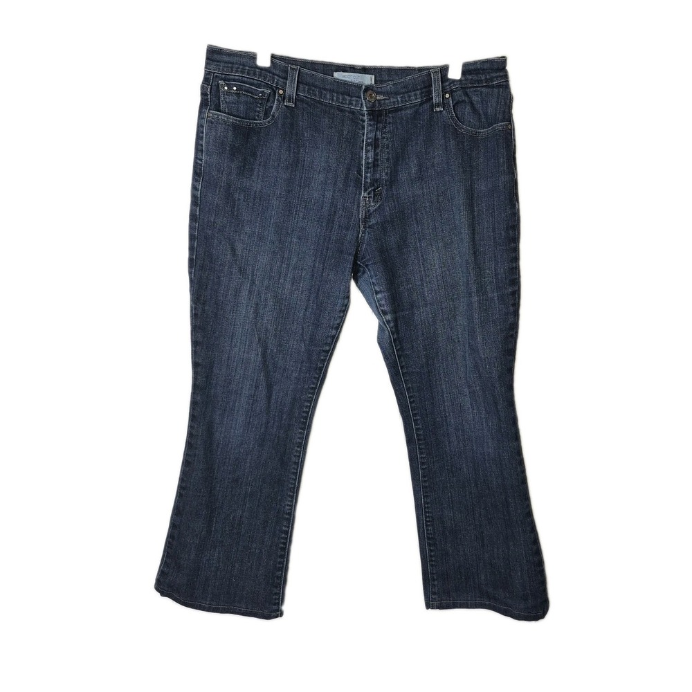 Levis 515 Stretch Boot Cut Jeans Women Size 16S 16 Short Blue Dark Wash Denim